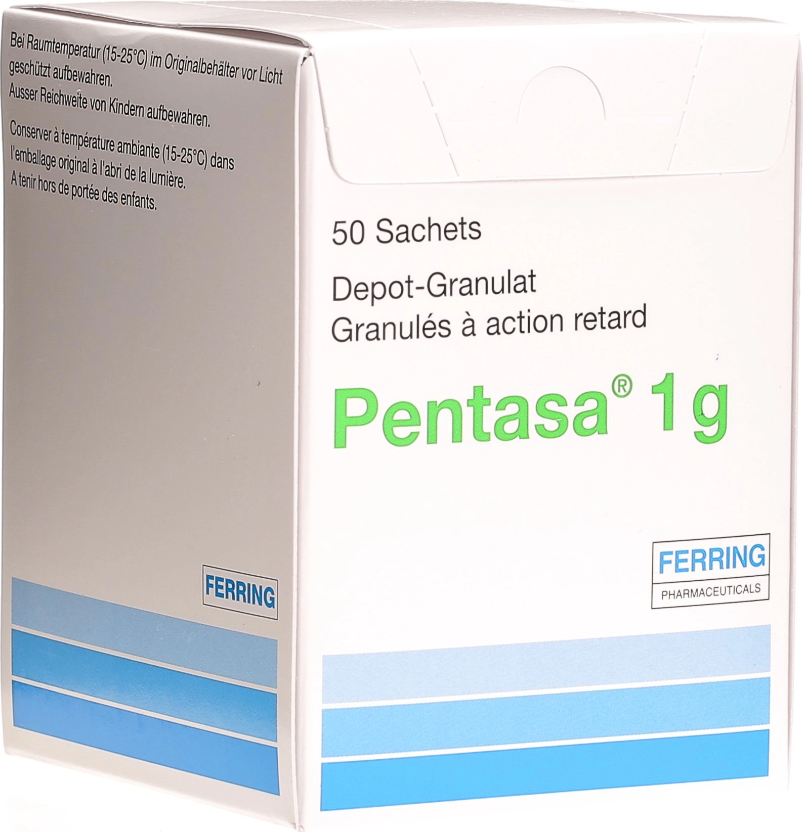 Thuốc trị viêm đại tràng Pentasa 1g hộp 50 gói