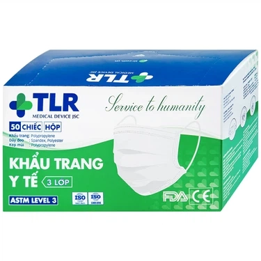 Khẩu trang y tế TLR màu trắng 3 lớp hộp 50 cái