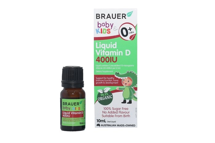Siro Brauer Baby & Kids Liquid Vitamin D 400IU hộp 1 chai 10ml