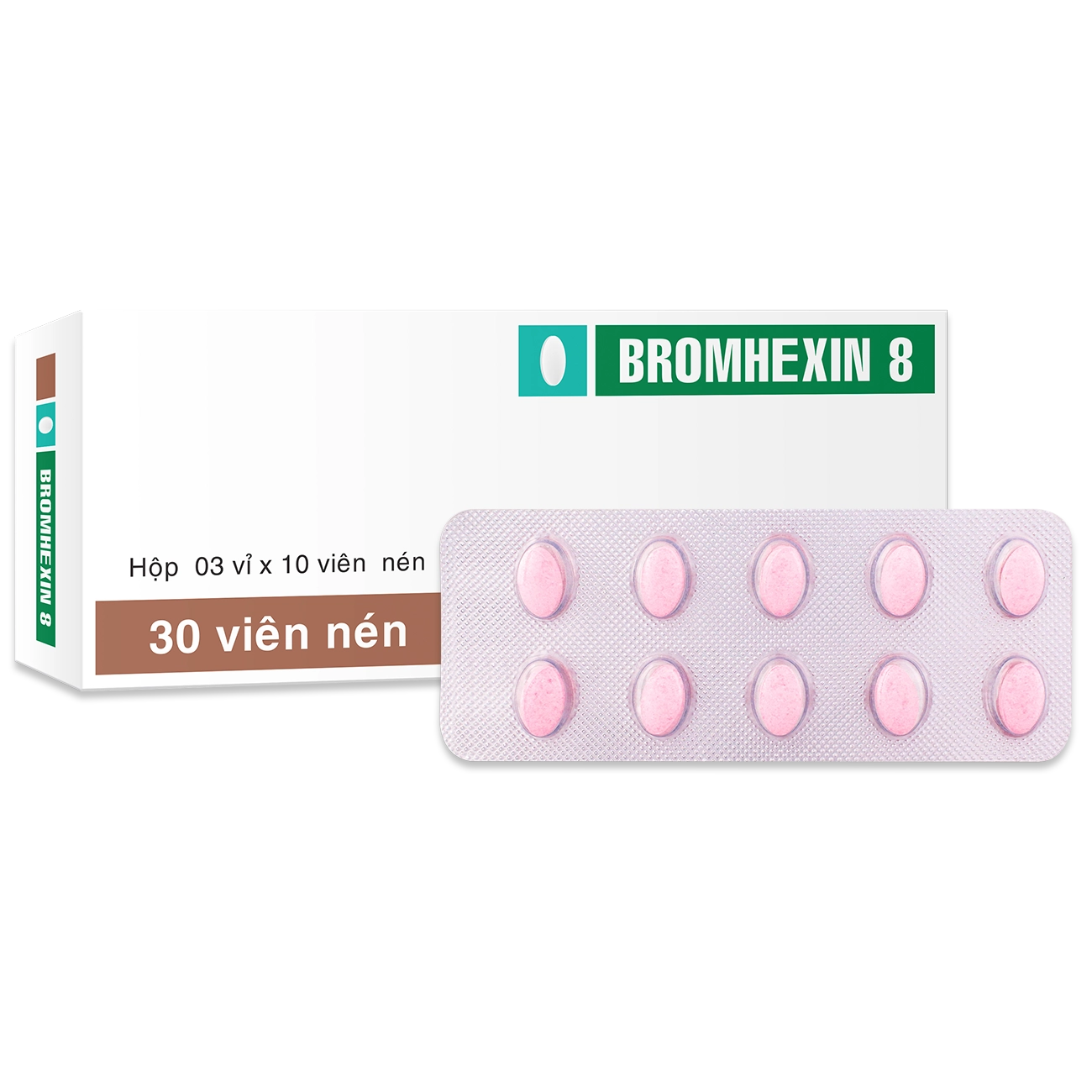 Thuốc hô hấp Bromhexin 8 TV.Pharm hộp 30 viên