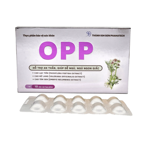 Hỗ trợ an thần dễ ngủ, ngủ ngon giấc  OPP  hộp 10 viên nén bao phim