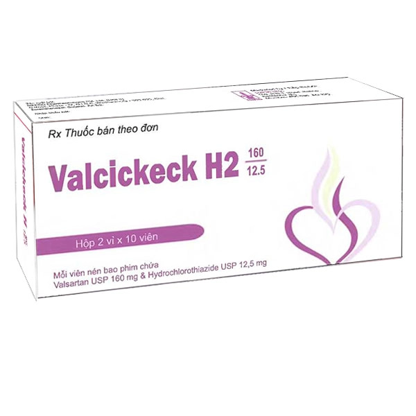 Thuốc điều trị cao huyết áp Valcickeck H2 hộp 2 vỉ x 10 viên