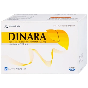 Điều trị bệnh viêm gan siêu vi B mạn tính Dinara Davipharm hộp 4 vỉ x 7 viên