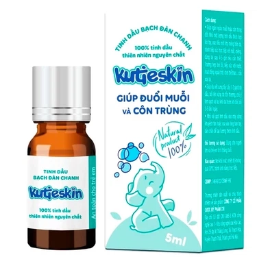Giúp đuổi muỗi và côn trùng, dịu vết sưng tấy, làm dịu da tinh dầu bạch đàn chanh Kutieskin hộp x 5ml