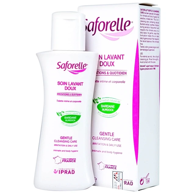 Vệ sinh cơ quan sinh dục ngoài và cơ thể cho da nhạy cảm gel rửa dịu nhẹ Saforelle Soin Lavant Doux chai 100ml
