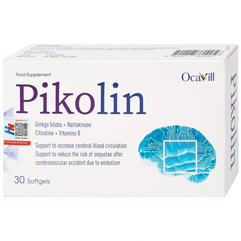 Hỗ trợ tăng tuần hoàn máu não Pikolin Ocavill hộp 2 vỉ x 15 viên