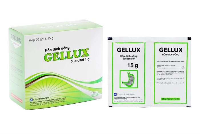 Thuốc trị loét dạ dày, tá tràng Gellux hộp 20 gói x 15g