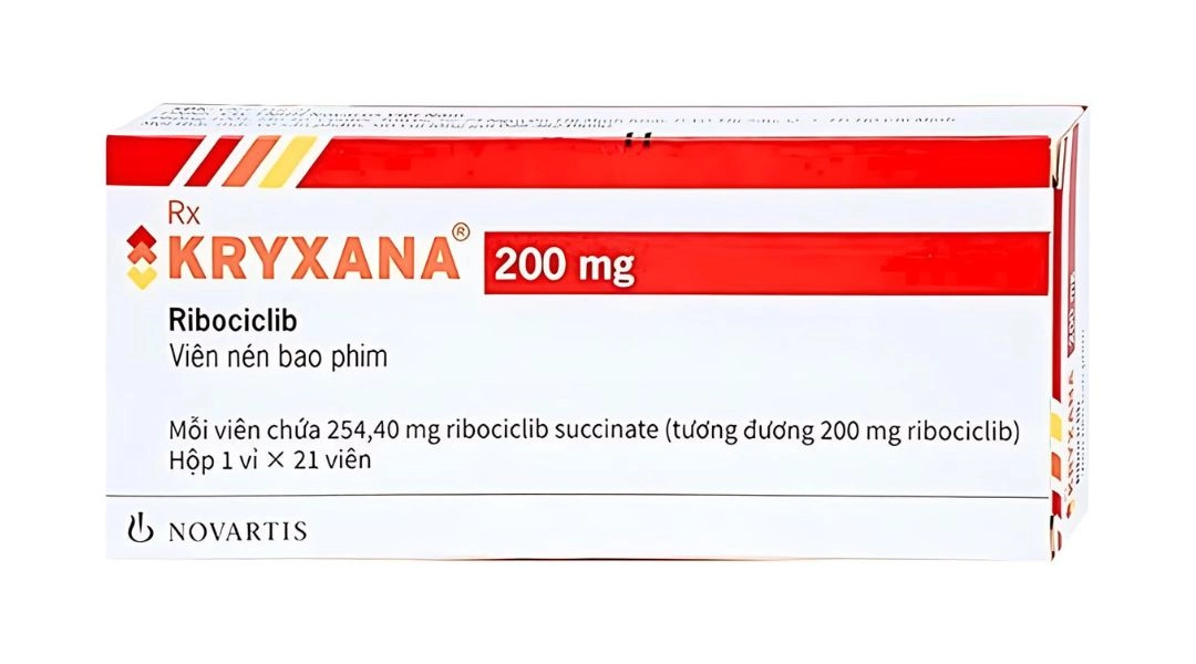 Điều trị ung thư vú tiến triển hoặc di căn Kryxana 200mg Novartis hộp 1 vỉ x 21 viên