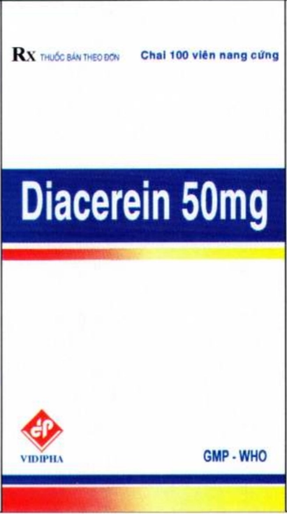 Thuốc điều trị thoái hoá khớp Diacerein 50mg VIDIPHA hộp 1 chai 100 viên