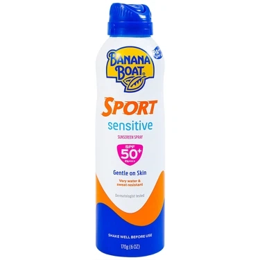 Xịt chống nắng thể thao Banana Boat Sport Sensitive Sunscreen Spray SPF50+ PA++++ chai x 170g