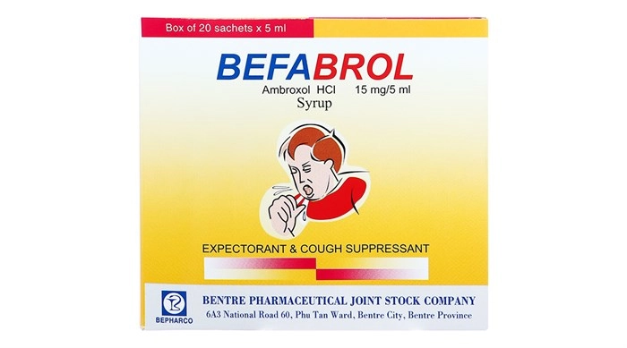 Thuốc trị ho đàm BEFABROL hộp 20 gói x 5ml