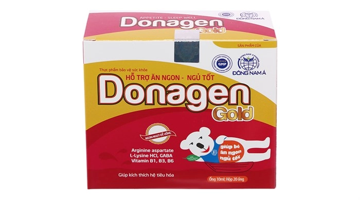 Dung dịch uống giúp bé ăn ngon, ngủ tốt Donagen Gold hộp 20 ống x 10ml