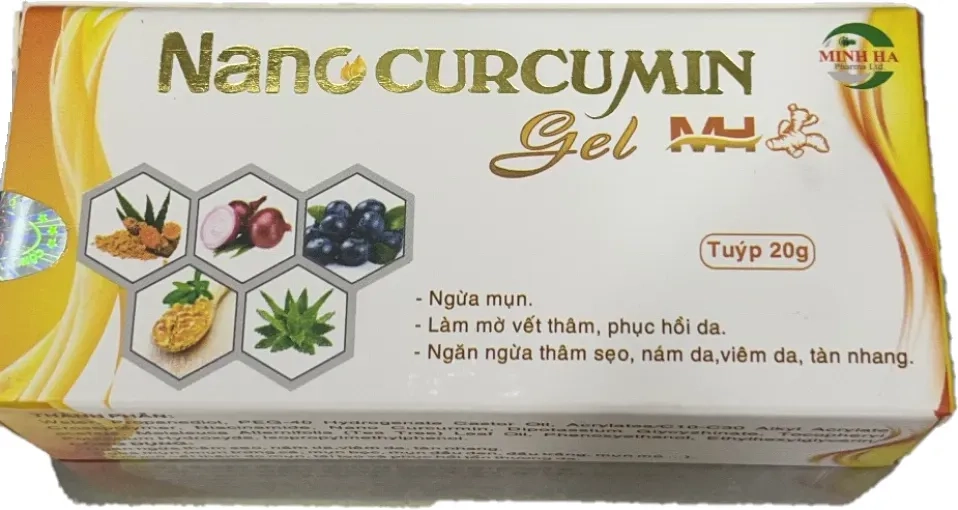 Kem bôi ngừa mụn Nano Curcumin Gel MH hộp 1 tuýp 20g
