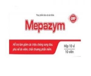 Hỗ trợ giảm sưng, phù nề do chấn thương Mepazym hộp 10 vỉ x 10 viên