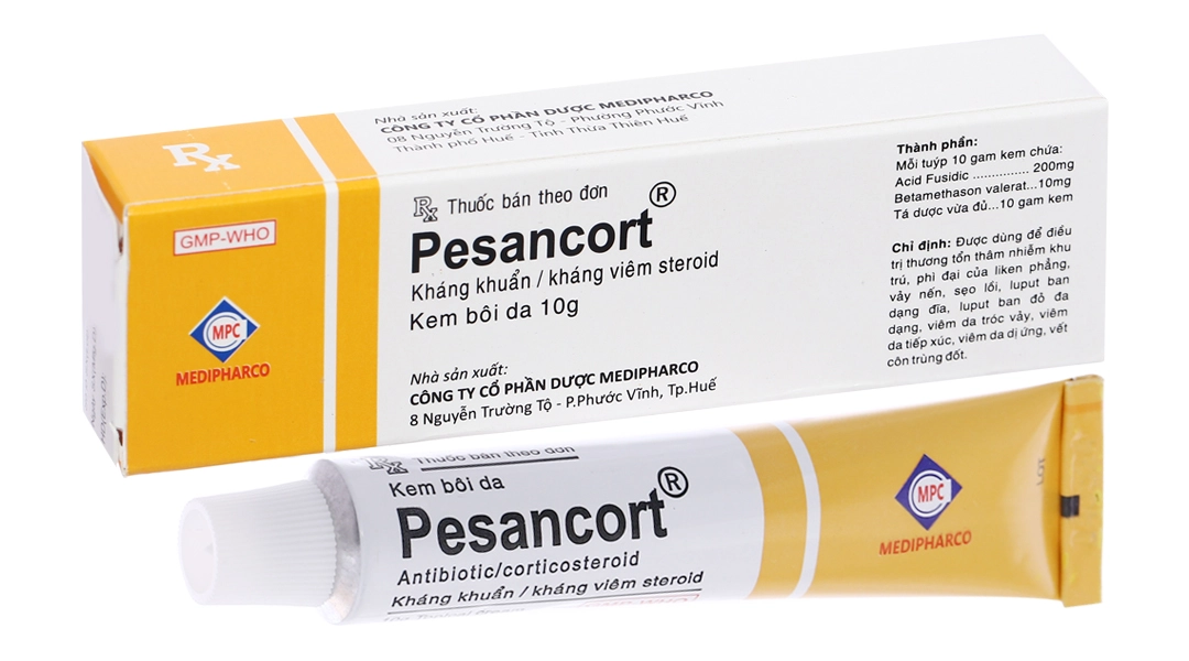 Kem bôi trị viêm da, sẹo lồi Pesancort hộp 1 tuýp 10g