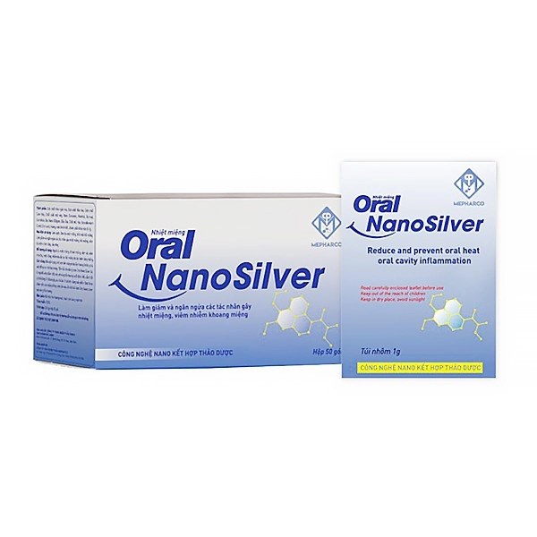 Giảm và ngăn ngừa tác nhân gây nhiệt miệng Oral NanoSliver hộp 50 gói x 1g