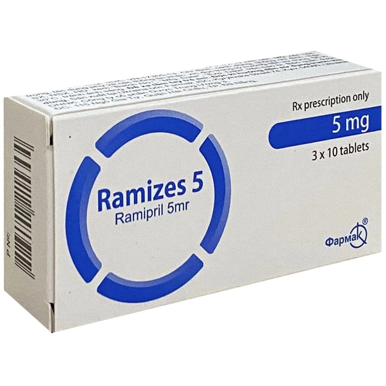 Điều trị tăng huyết áp Ramizes 5 Farmak hộp 3 vỉ x 10 viên