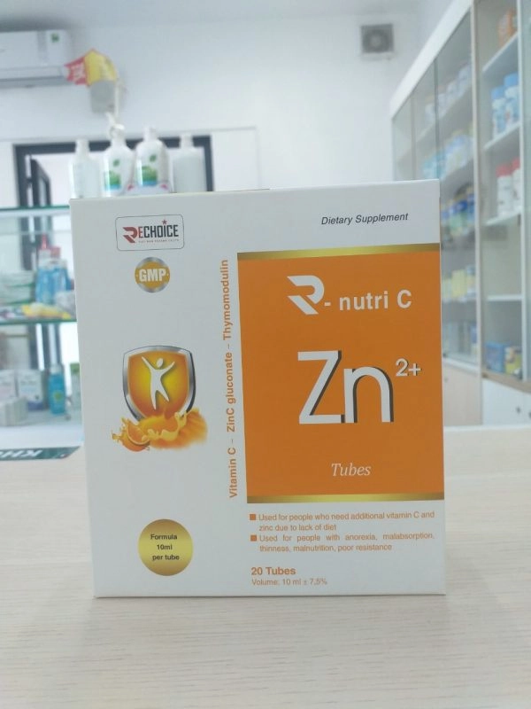 Tăng cường đề kháng, hỗ trợ tiểu hóa R - nutri C Zn 2+ hộp 20 ống 10ml