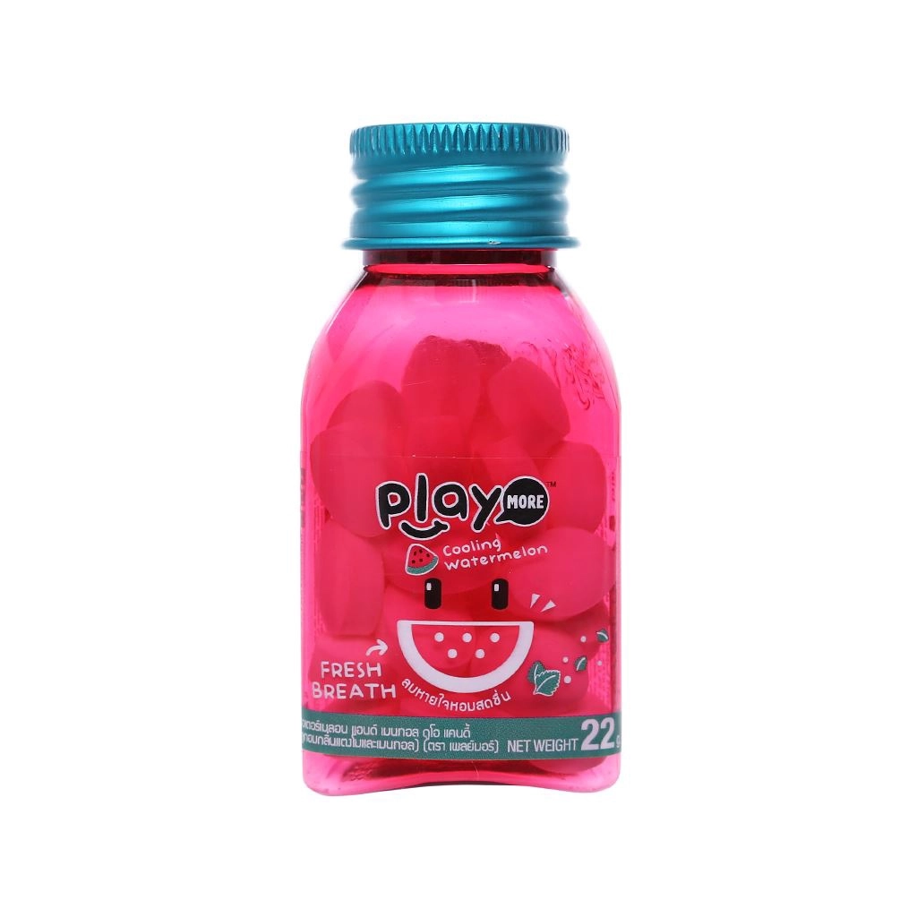 Kẹo the không đường Play More Cooling Watermelon hộp 6 lọ x 22g