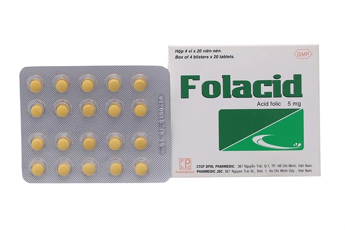 Thuốc bổ sung acid folic Folacid hộp 80 viên