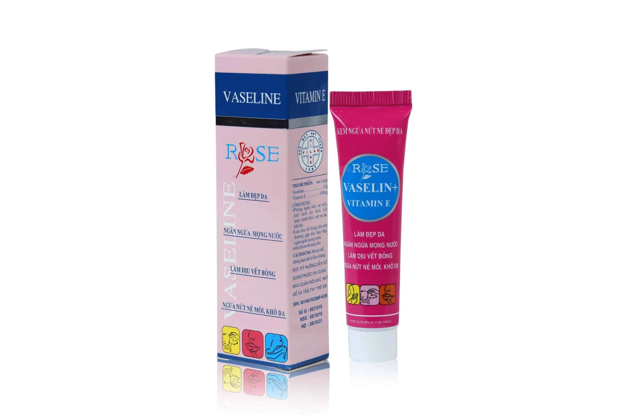 Kem ngừa nứt nẻ đẹp da VASELINE ROSE hộp 1 tuýp 10g