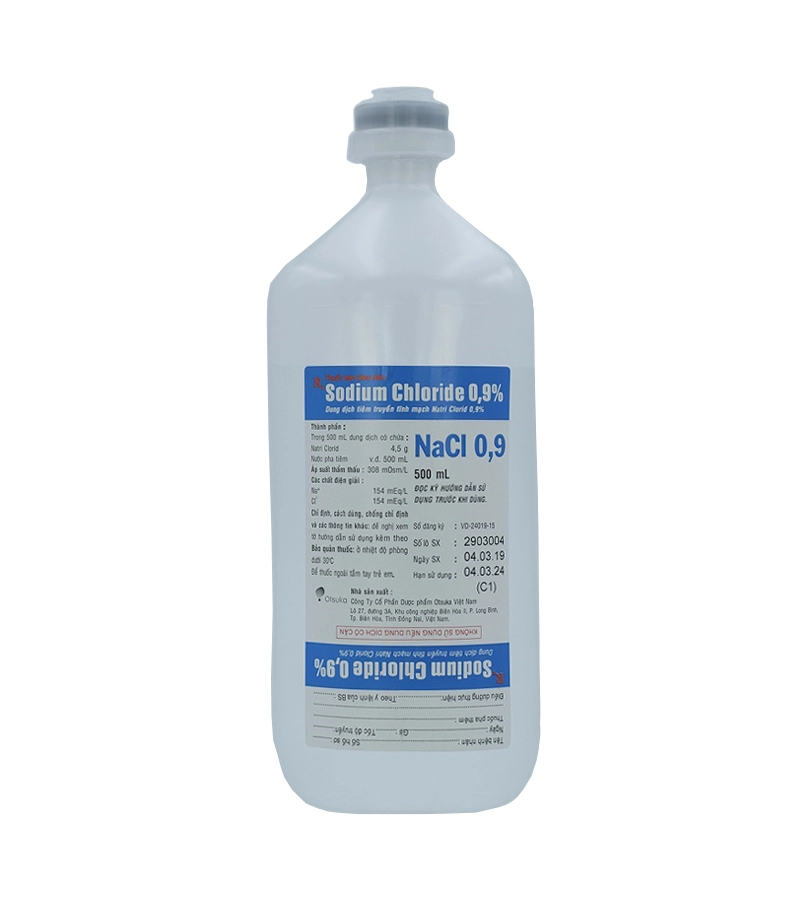 Dung dịch tiêm truyền tĩnh mạch Sodium Chloride 0.9% (OPV) chai 500ml