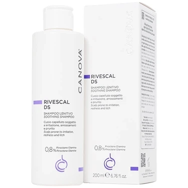 Làm dịu da, ngăn ngừa tiết bã nhờn dầu gội Canova Rivescal DS Soothing Shampoo Biomedic hộp 1 chai x 200ml