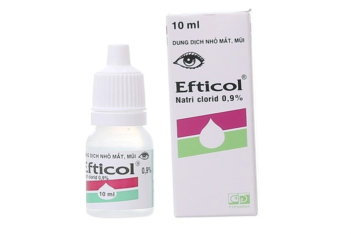Nước muối nhỏ mắt, mũi Efticol Natri Clorid 0,9% chai 10ml
