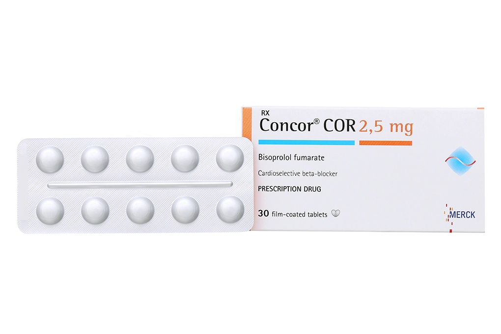 Thuốc trị suy tim Concor COR 2,5mg hộp 30 viên