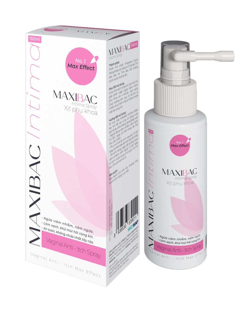 Xịt phụ khoa Maxibac Intima Spray hộp 1 chai 100ml