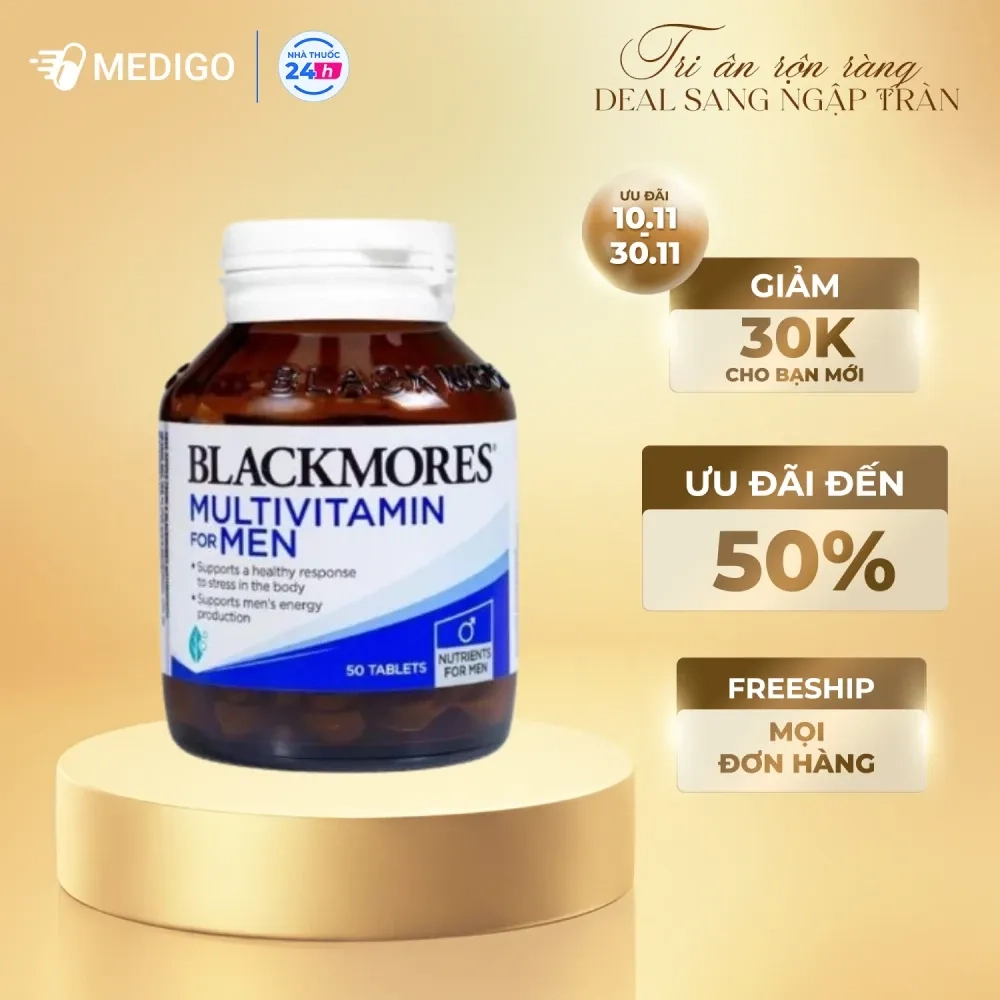 Viên uống tăng cường sinh lý nam Blackmores Men’s Performance Multi lọ 50 viên