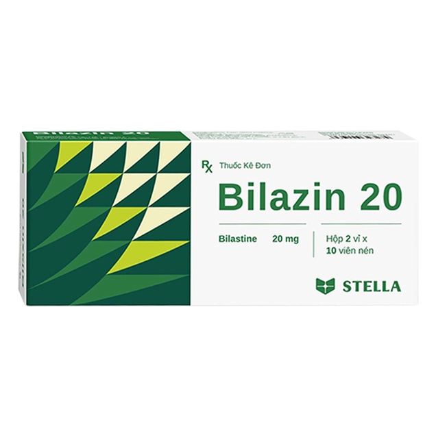 Điều trị triệu chứng viêm mũi dị ứng, mày đay Bilazin 20 Stella hộp 2 vỉ x 10 viên