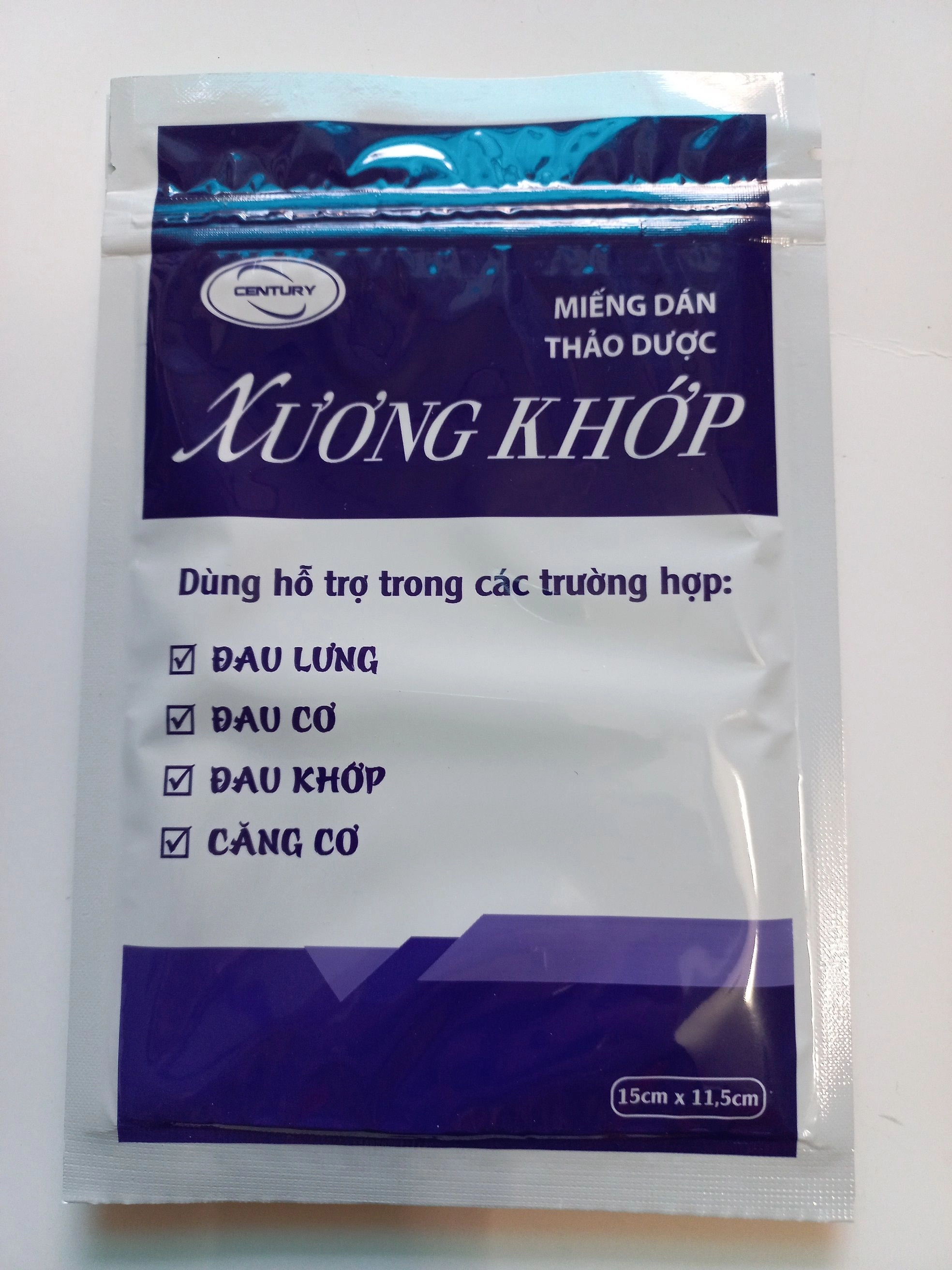 Miếng dán thảo dược XƯƠNG KHỚP túi x 10 miếng 15cm x 1,5cm