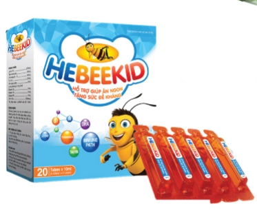 Hỗ trợ giúp ăn ngon, tăng sức đề kháng Hebeekid hộp 4 vỉ x 5 ống x 10ml