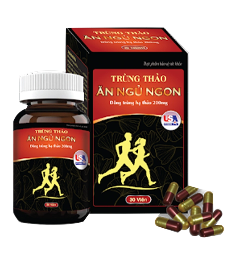 Thực phẩm bồi bổ Trùng thảo ăn ngủ ngon hộp 1 lọ 30 viên