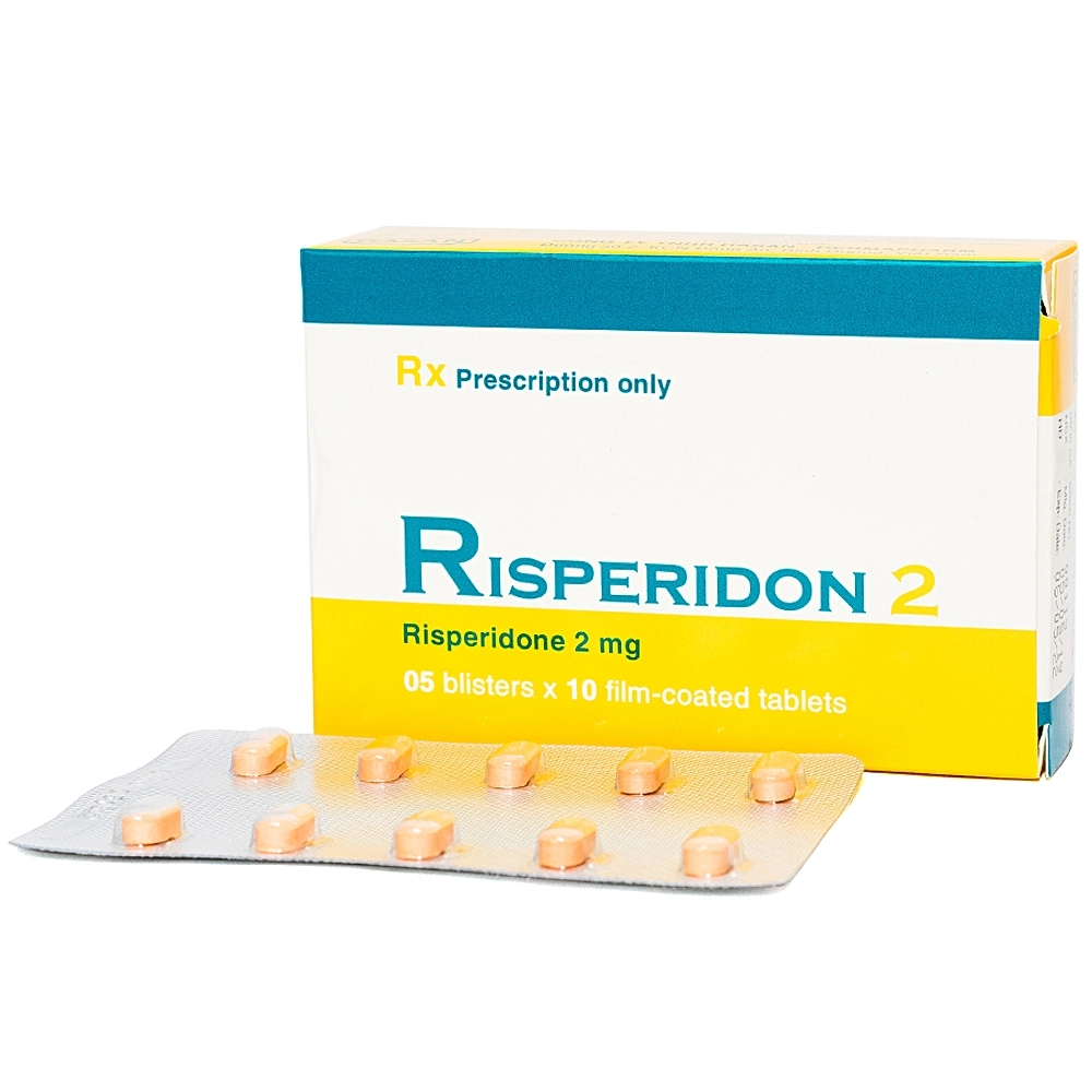 Thuốc hướng tâm thần Risperidon 2 hộp 50 viên