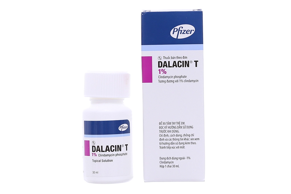 Dung dịch bôi hỗ trợ điều trị mụn trứng cá Dalacin T 1% Pfizer hộp 1 chai 30 ml