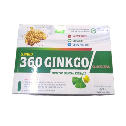 Viên tăng lực dưỡng não 360 Ginkgo Q10 Extra hộp 10 vỉ x 10 viên
