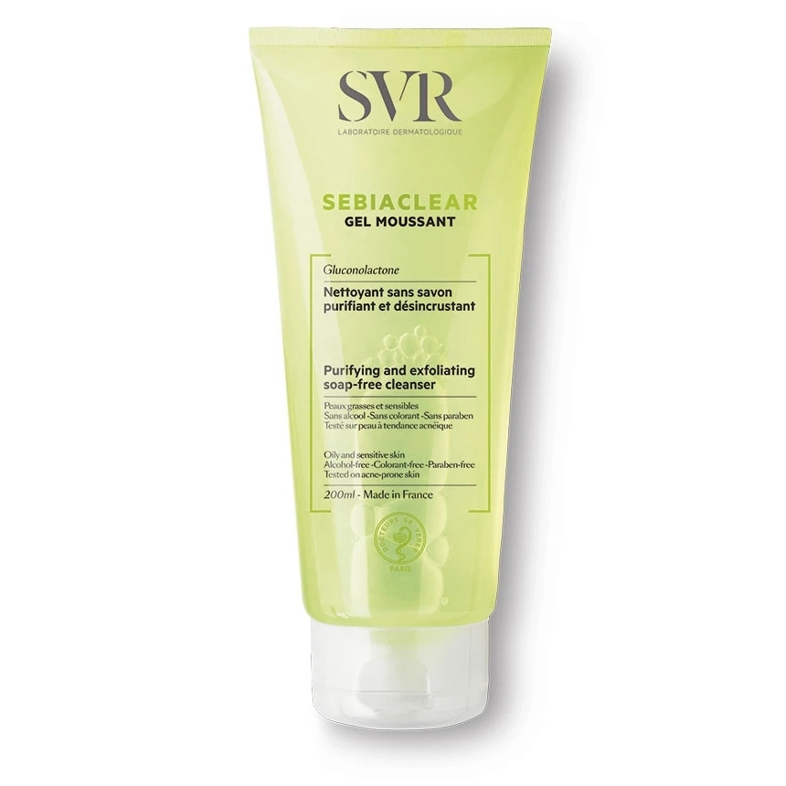 Gel rửa mặt tẩy tế bào chết SVR Sebiaclear Gel Moussant tuýp 200ml