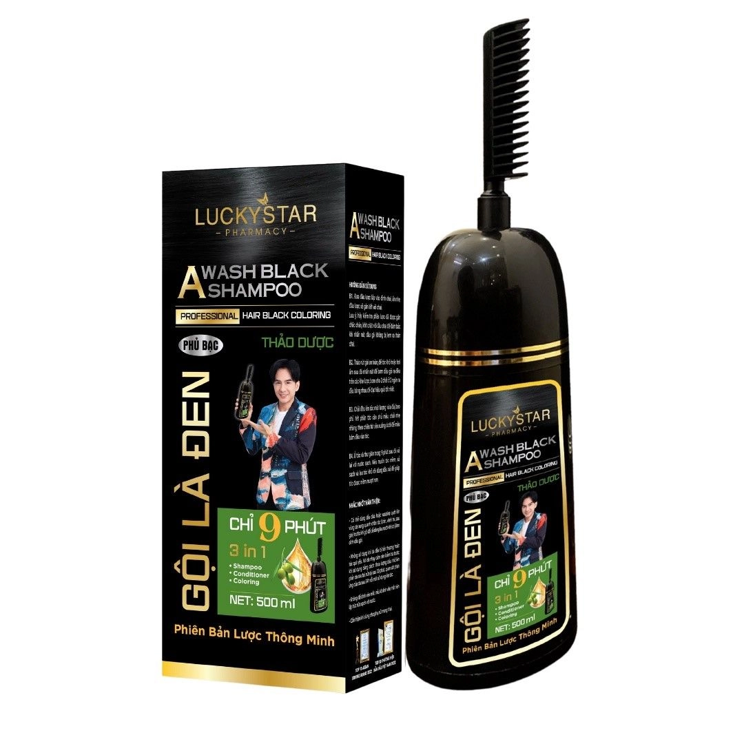 Dầu gội thảo dược GỘI LÀ ĐEN LUCKY STAR chai 250ml