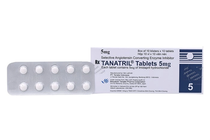 Thuốc điều trị tăng huyết áp Tanatril 5mg hộp 100 viên