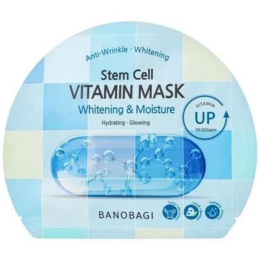 Mặt nạ hỗ trợ cấp ẩm và dưỡng sáng da Banobagi Stem Cell Vitamin Mask Whitening And Moisture hộp 10 Gói x 30g