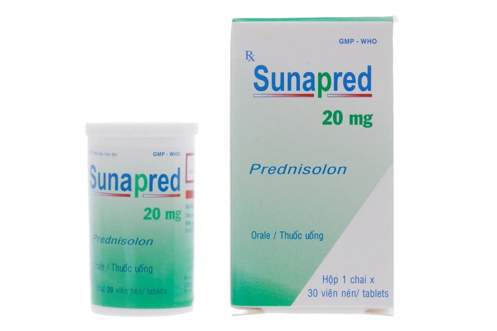 Thuốc kháng viêm Sunapred 20mg chai 30 viên