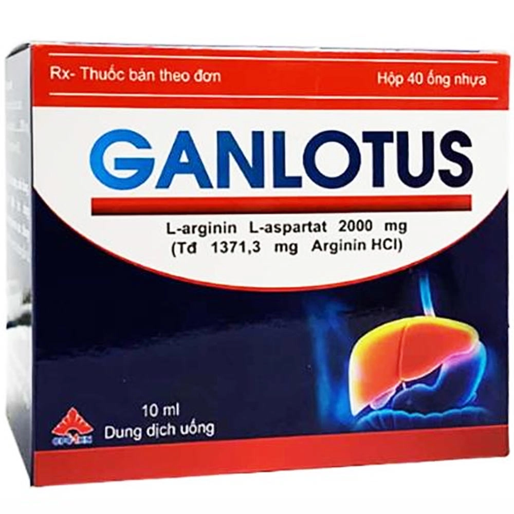 Dung dịch uống điều trị tăng nồng độ amoniac Ganlotus hộp 40 ống