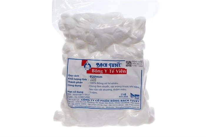 Bông Y Tế Viên Bạch Tuyết gói 100g