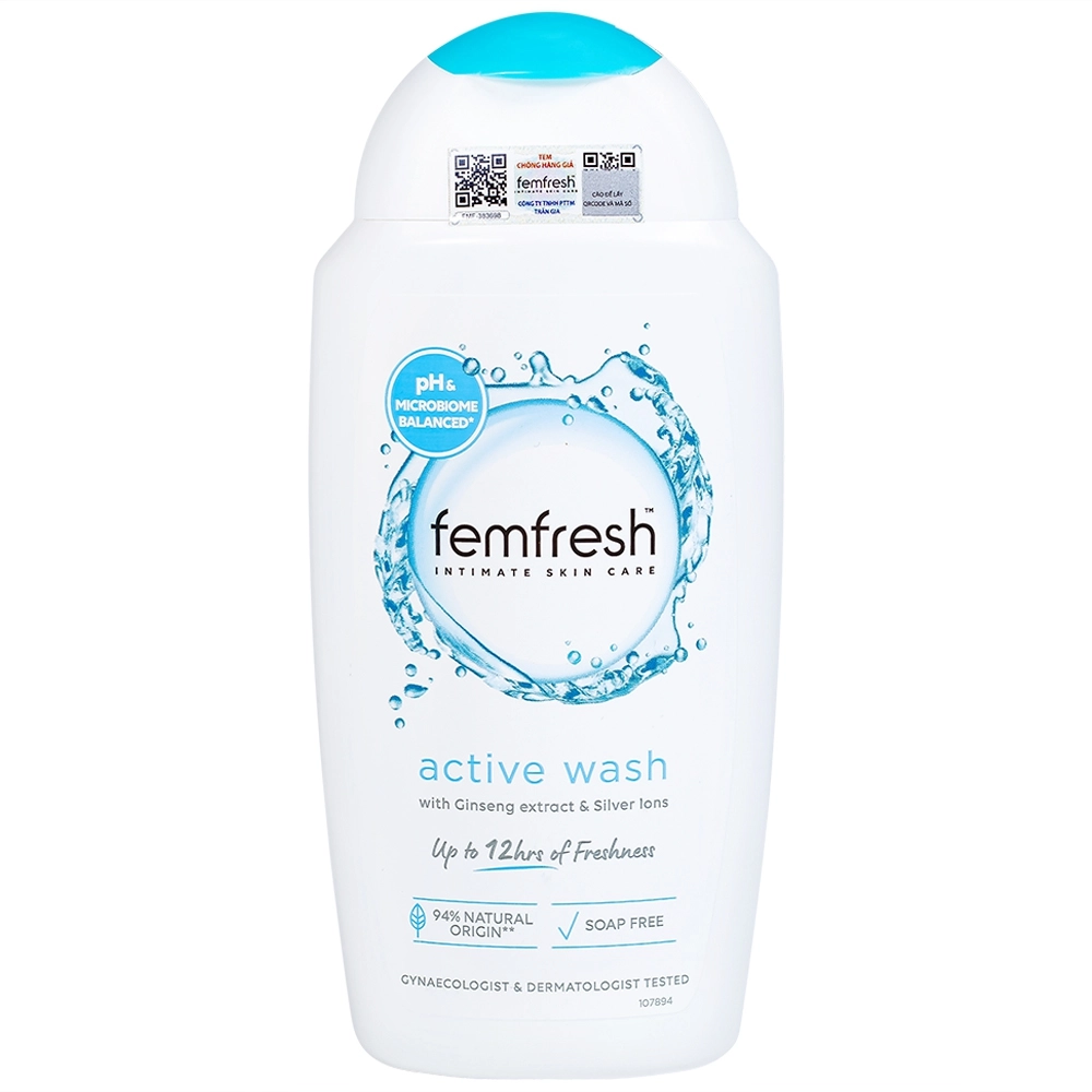 Dung dịch vệ sinh phụ nữ  FemFresh active wash chai 250ml