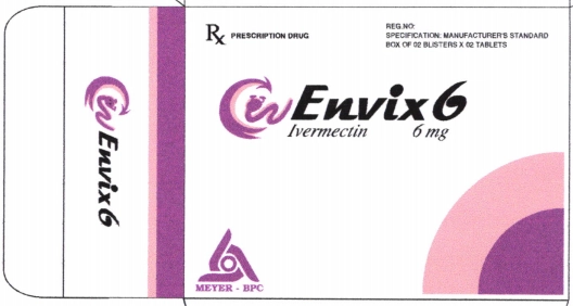 Thuốc điều trị giun sán ENVIX 6 hộp 4 viên