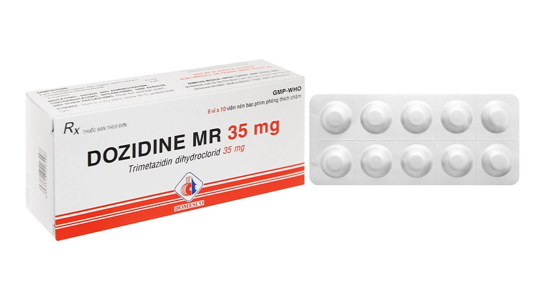 Thuốc trị đau thắt ngực DOZIDINE MR 35mg hộp 6 vỉ x 10 viên nén