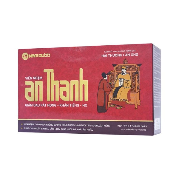 Viên ngậm giảm ho, đau rát họng Nam Dược An Thanh hộp 40 viên
