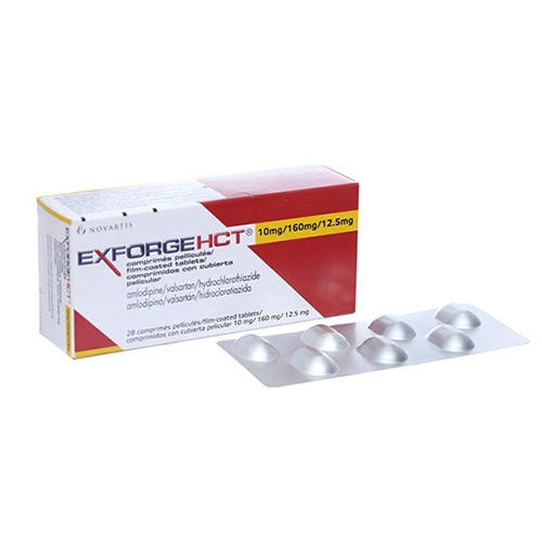 Thuốc điều trị cao huyết áp Exforge hct 10mg/160mg/12.5mg hộp 28 viên